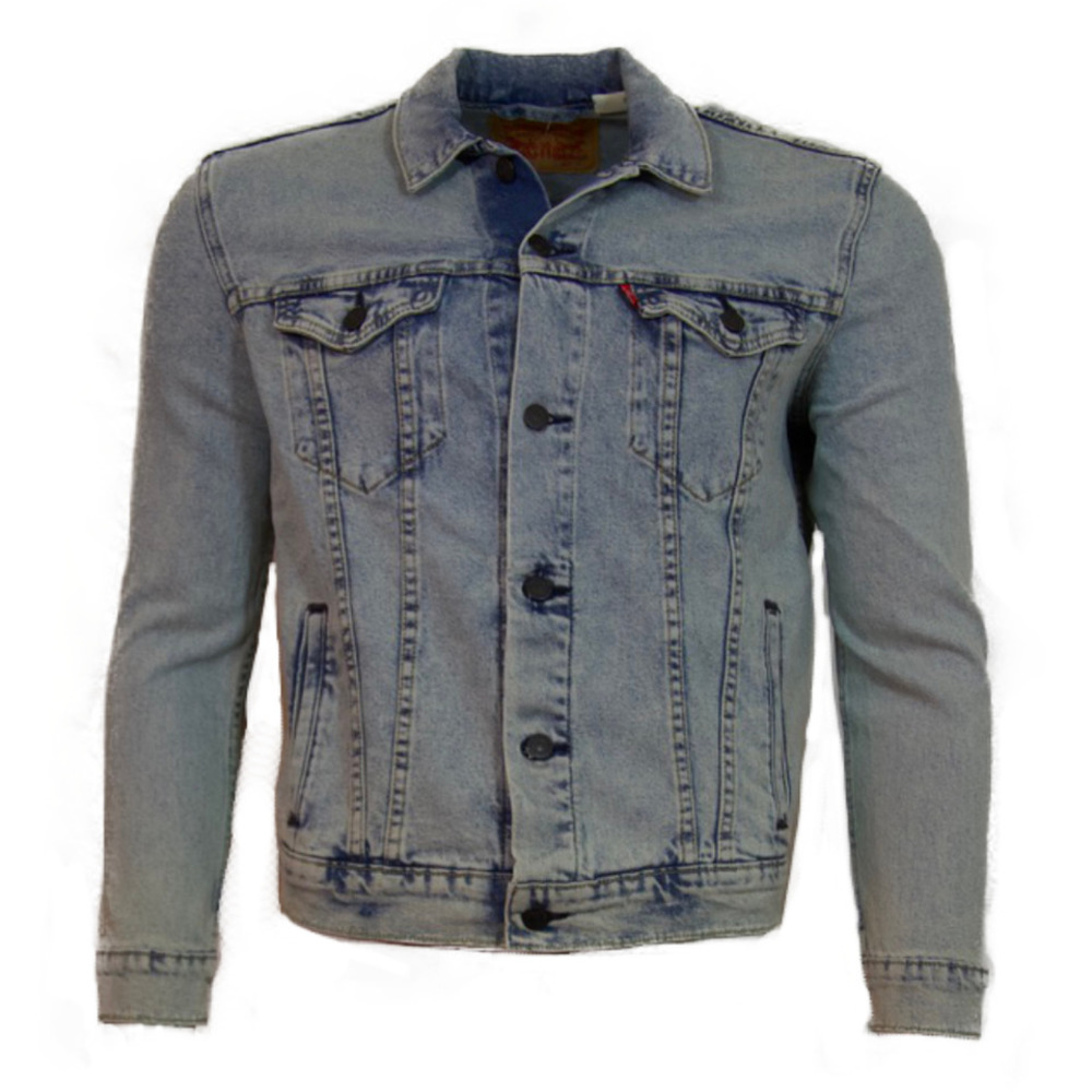 Levi's Men's Jean Jacket Denim Trucker Long Sleeve Pretty City Button Up Coat  L